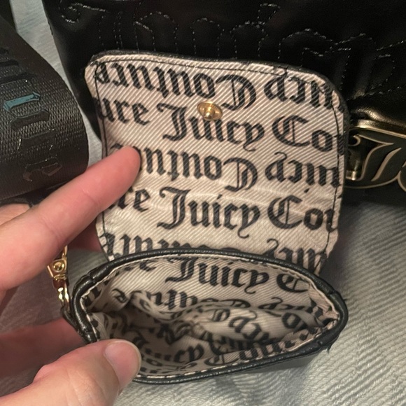 Juicy Couture black two way shoulder/cross body soft feaux leather bag, NwoT - Picture 11 of 12